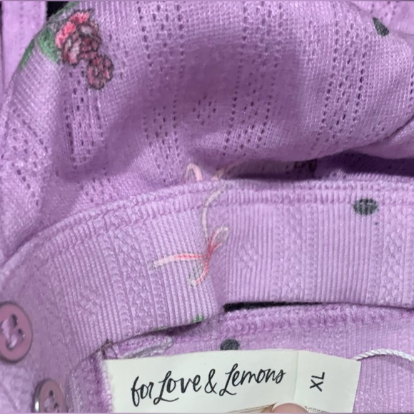NWT For Love and Lemons Size XL Lavender Floral Bra & Set - Picture 2 of 12